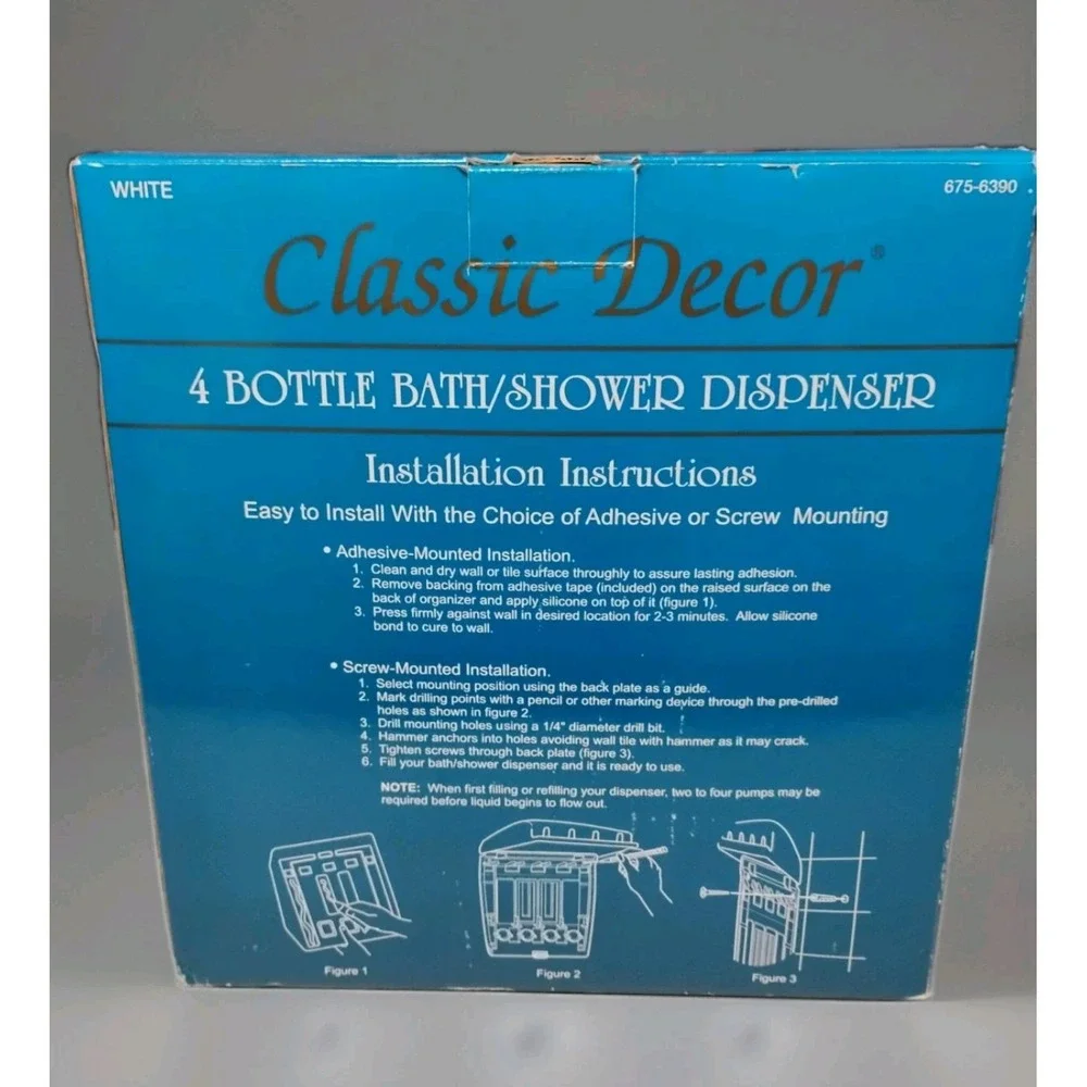 VTG Classic Decor‎ Soap Shampoo 4 Bottle Dispenser NIB